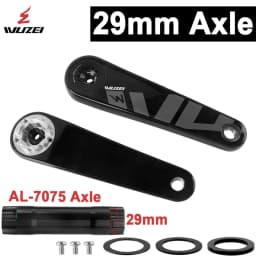 WUZEI 3-Bolt Carbon Fiber Crankset 165 170mm Road Bike Crank 24mm 29mm Ti AL7075 Axle Folding Bicycle Sprocket for SRAM