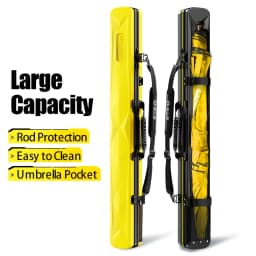 Hard Shell Fly Fishing Rod Bag | Large Capacity, Anti-Crush, Easy Clean, External Umbrella Pocket, Convertible Carry