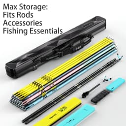 Hard Shell Fly Fishing Rod Bag | Large Capacity, Anti-Crush, Easy Clean, External Umbrella Pocket, Convertible Carry