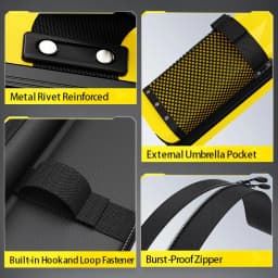 Hard Shell Fly Fishing Rod Bag | Large Capacity, Anti-Crush, Easy Clean, External Umbrella Pocket, Convertible Carry