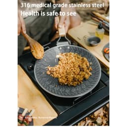 Naturehike Stainless Steel Grill Pan Round Non-Stick Barbecue Plate BBQ Grill Outdoor Travel Camping Frying Pan Baking Tray