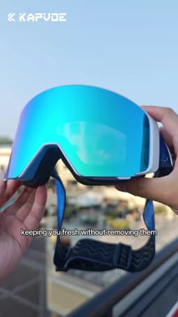 Kapvoe Ski Goggles With Yellow Lens and Case Photochromic Set Winter Men Women Magnetic Anti-Fog Snowboard Goggles Adults