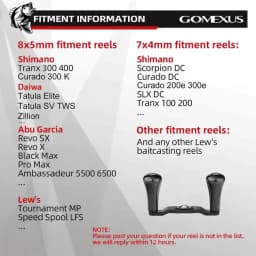 GOMEXUS Carbon Handle for Daiwa Tatula Zillion Abu Okuma Kastking Pisfun Baitcasting Reel Handle 8x5 and Shimano 7X4mm Size