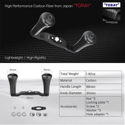 GOMEXUS Carbon Handle for Daiwa Tatula Zillion Abu Okuma Kastking Pisfun Baitcasting Reel Handle 8x5 and Shimano 7X4mm Size