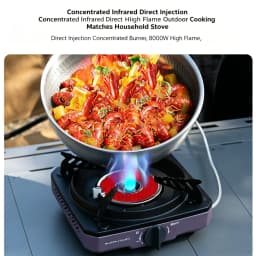 8000W Infrared Gas Stove Portable Split Burner Windproof Camping Cooker Steel Body Tea Boiling Outdoor Cooking Equipment