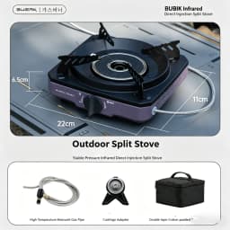 8000W Infrared Gas Stove Portable Split Burner Windproof Camping Cooker Steel Body Tea Boiling Outdoor Cooking Equipment