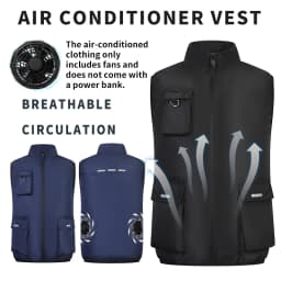 Cooling Air-Conditioned Workwear: Vest with Large Pockets and USB Fan for Continuous Cooling in Hot Outdoor Work Environments