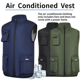 Cooling Air-Conditioned Workwear: Vest with Large Pockets and USB Fan for Continuous Cooling in Hot Outdoor Work Environments