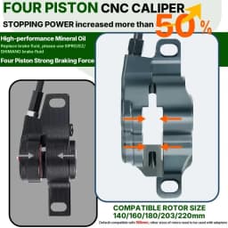 IIIPRO 4 Piston Disc Hydraulic Brake 850/1550mm MTB Ebike Brake set CNC Heat Dissipating Mountain bike Oil Hydraulic Disc Brakes