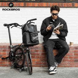 ROCKBROS Bike Front Bag 18L Capacity Quick Install Folding Bike Handlebar Bag with Shoulder Strap Multifunctional Cycling Bag