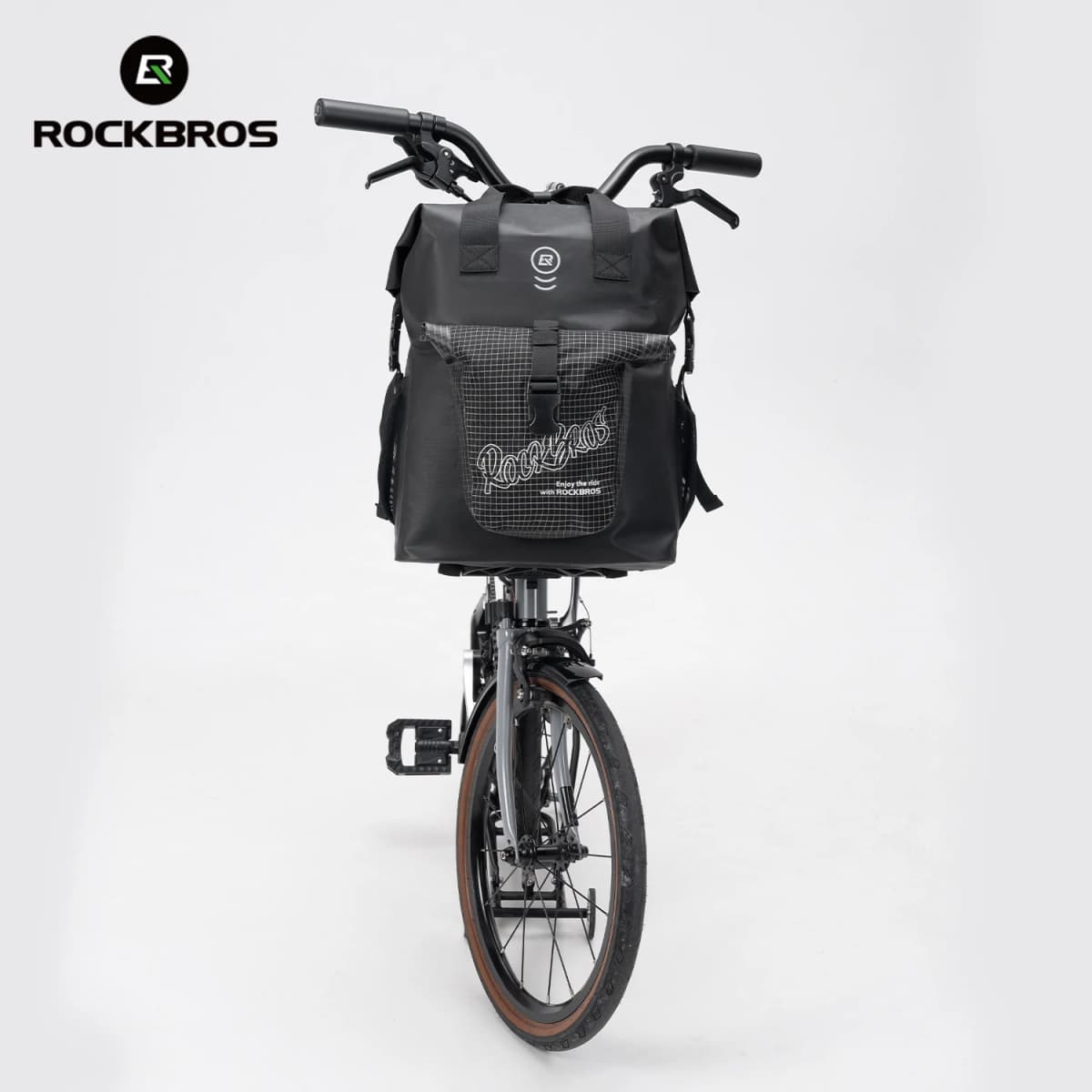ROCKBROS Bike Front Bag 18L Capacity Quick Install Folding Bike Handlebar Bag with Shoulder Strap Multifunctional Cycling Bag