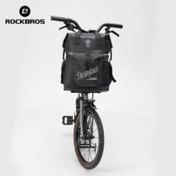 ROCKBROS Bike Front Bag 18L Capacity Quick Install Folding Bike Handlebar Bag with Shoulder Strap Multifunctional Cycling Bag