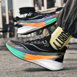 Men Women Carbon Running Shoes Lightweight Mesh Breathable Non-Slip Marathon Running Shoes Fashion Road Jogging Sports Shoes