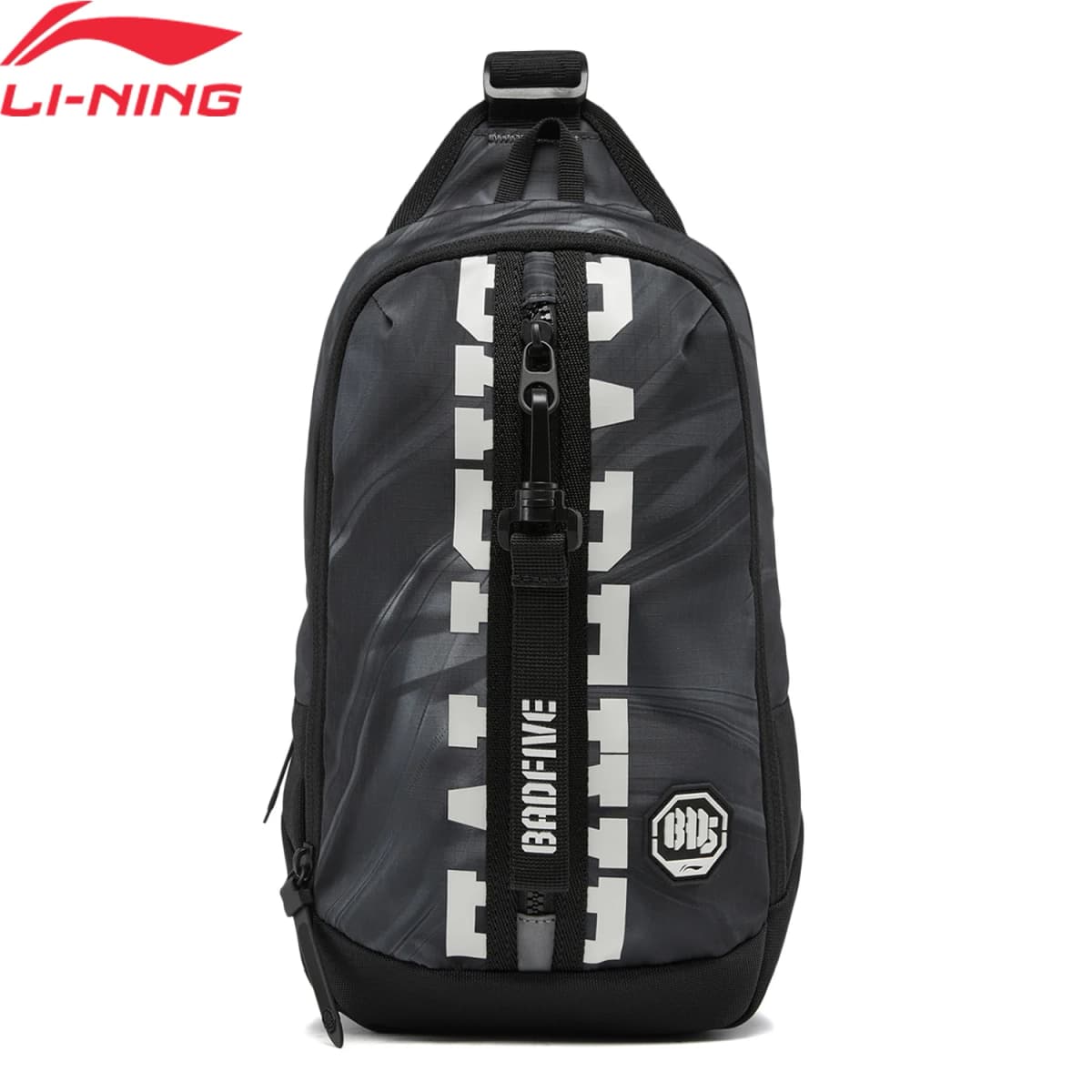 Li-Ning Unisex BADFIVE Sling Bag LN WATER REPELLENT 100%Polyester 185*85*295mm Reflective Fashionable LiNing Leisure Bag ABDW105