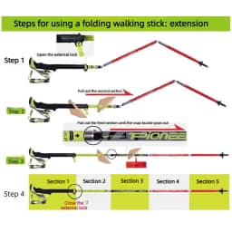 Folding Trekking Poles Carbon Fiber 5 Section Ultralight Hiking Sticks for Trail Walking Climbing Stick Mountaineering With Bag