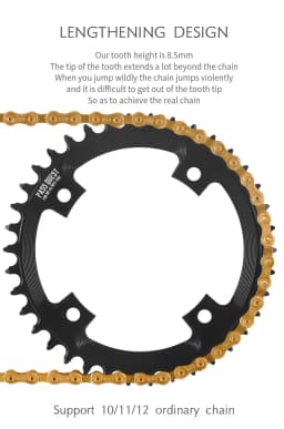 PASS QUEST F110BCD Round Road Bike Narrow and Wide Sprocket 36T-52T Suitable for FSA Gossamer Sprocket Bicycle Parts