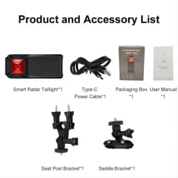 Jradar W100 Bicycle Rearview Radar Cycling Radar Tail Light Brake Sensing Lamp Saddle Seatpost Ebike Waterproof Bike Taillight