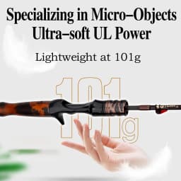 ROLLFISH Solid Wood Handle UL Trout Fishing Rod Carbon Fiber Spinning Casting Super Soft Fishing Rod 1.38-1.8m Fast Action