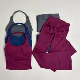 2Piece Gym Fitness Set Women Seamless Halter Tank Top and Hip Lifting Flared Yoga Pants Running Workout Sports Sets