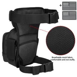 Multi functional quick release leg bag, storage bag, layered storage, waist and leg strap fixation, elastic strap
