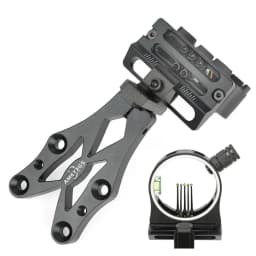 Archery Sight 5-Pin 0.019" Optical Fiber CNC Machined Alloy Sight for Adult Compound Bow Field Targeting Aiming Recreational Shooting Replacement Gear