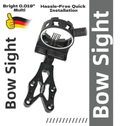 Archery Sight 5-Pin 0.019" Optical Fiber CNC Machined Alloy Sight for Adult Compound Bow Field Targeting Aiming Recreational Shooting Replacement Gear
