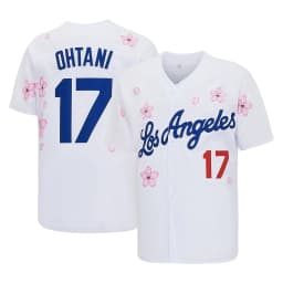Men's #17 Ohtani Baseball Jersey, Exquisite Embroidered T-Shirt Available In Both Cherry Blossom and Non-Cherry Blossom Versions Training Match Baseball Jersey