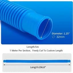 5M Pool Pump Hose for Above Ground Pools, 1.25" Diameter Pool Filter Hose Accessory ,Swimming Pool Vacuum Cleaner Hose
