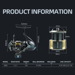MEREDITH Metal Fishing Reel 9+1BB Bearings 7kg Max Drag Waterproof and Corrosion Resistant for Both Fresh and Seawater