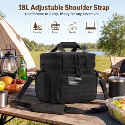 Unisex Tactical Insulated Lunch Bag with Expandable 18L Capacity, Leakproof and Heavy-Duty for Long-Lasting Cold Retention. Great for Daily Office Meal Transport, Work Commutes, Camping Trips, Picnics and All Outdoor Adventures.