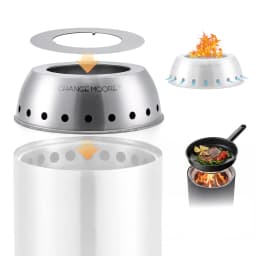 Goture Stainless Steel 7" Secondary Burn Smokeless Tabletop Fire Pit Cap Portable Camping Stove DIY Outdoor Cooking Accessory