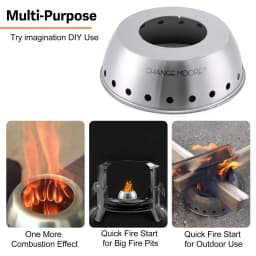 Goture Stainless Steel 7" Secondary Burn Smokeless Tabletop Fire Pit Cap Portable Camping Stove DIY Outdoor Cooking Accessory