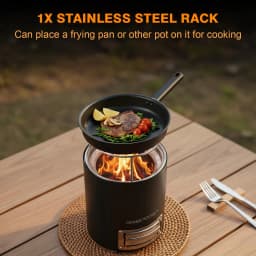 Goture Stainless Steel 7" Secondary Burn Smokeless Tabletop Fire Pit Cap Portable Camping Stove DIY Outdoor Cooking Accessory