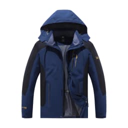 Men's Spring and Autumn Outdoor Water-Repellent Jacket, Windproof and Wear-Resistant, with Detachable Hood, Suitable for Outdoor Camping, Fishing, Mountaineering, and Hiking Activities