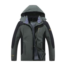 Men's Spring and Autumn Outdoor Water-Repellent Jacket, Windproof and Wear-Resistant, with Detachable Hood, Suitable for Outdoor Camping, Fishing, Mountaineering, and Hiking Activities