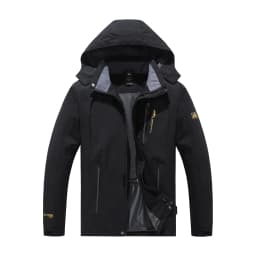 Men's Spring and Autumn Outdoor Water-Repellent Jacket, Windproof and Wear-Resistant, with Detachable Hood, Suitable for Outdoor Camping, Fishing, Mountaineering, and Hiking Activities