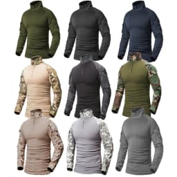 Men's Outdoor Tactical Shirts Hiking Military T-Shirts Army CP Camo Hunting Clothes Climbing Shirt Camping Tops Wear-resisting