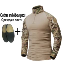 Men's Outdoor Tactical Shirts Hiking Military T-Shirts Army CP Camo Hunting Clothes Climbing Shirt Camping Tops Wear-resisting