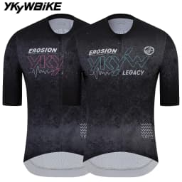 YKYWBIKE Men 2026 Summer Short Sleeve Cycling Jersey Pro Lightweight Breathable Quick Dry High Elastic Road Bike MTB Tops