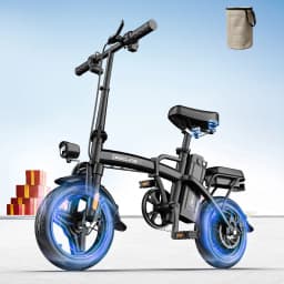 500W G11 Electric Bicycles Ebike E-Bike For Adults, 3-Riding Modes, 14' Foldable Ebike, With Charger And Battery, MAX Speed 19.9 MPH, Rear Disc Brakes, With A Basket And Lock, Durable And Lightweight Frame, All-Terrain Foldable Ebike