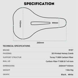 RYET 3D Printed Bike Saddle Bicycle Seat Cushion Ultralight Full Carbon Road MTB Mountain Bike Seating Cycling Accessories