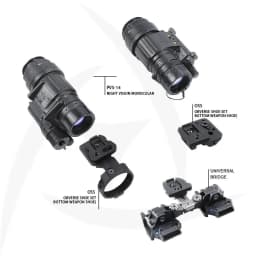 SOTAC Tactical New Universal RQE Dual Bridges NVG Mount PVS-14 Night Vision Bridge Mount Dovetail Conversion Adapter Tacti