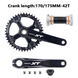 Mountain Bike Crankset 1x8/9/10/11/12Speed 170/175mm 32/34/36/38/40/42T Hollow Four Nails Chainring With Bottom Bracket BB68BB52