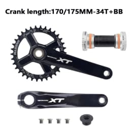 Mountain Bike Crankset 1x8/9/10/11/12Speed 170/175mm 32/34/36/38/40/42T Hollow Four Nails Chainring With Bottom Bracket BB68BB52