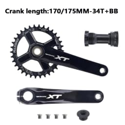 Mountain Bike Crankset 1x8/9/10/11/12Speed 170/175mm 32/34/36/38/40/42T Hollow Four Nails Chainring With Bottom Bracket BB68BB52