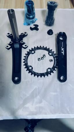Mountain Bike Crankset 1x8/9/10/11/12Speed 170/175mm 32/34/36/38/40/42T Hollow Four Nails Chainring With Bottom Bracket BB68BB52
