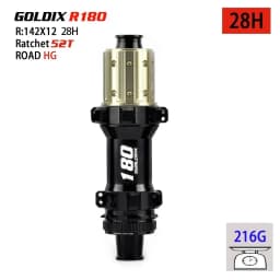 GOLDIX R180 24/28H Road Gravel Bike Hub 52T Ratchet Center Lock Disc Brake HG XDR 11-12 Speed Lightweight Bicycle Wheel Hubset