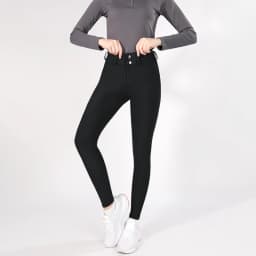 MXLLINA Button Zipper Horse Riding Pants Women Equestrian Leggings Breeches Competition Full Silicone Sports Tights Equipment