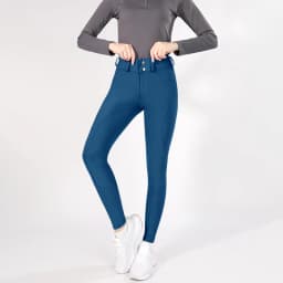 MXLLINA Button Zipper Horse Riding Pants Women Equestrian Leggings Breeches Competition Full Silicone Sports Tights Equipment