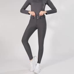 MXLLINA Button Zipper Horse Riding Pants Women Equestrian Leggings Breeches Competition Full Silicone Sports Tights Equipment